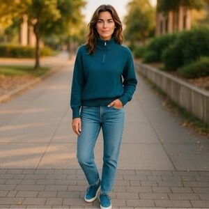 NWT Stitches + Stripes (a REVOLVE brand) Ribbed‎ Quarter Zip Cropped Sweater